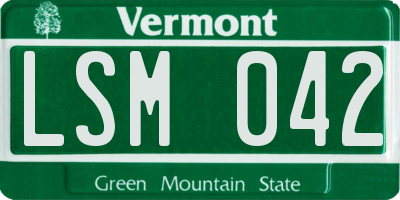 VT license plate LSM042