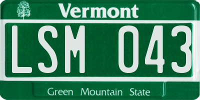 VT license plate LSM043