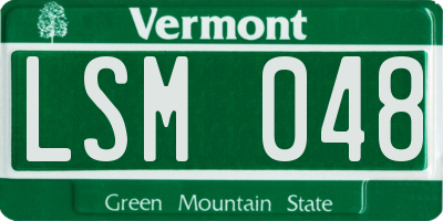 VT license plate LSM048
