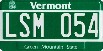VT license plate LSM054