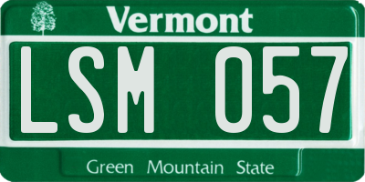 VT license plate LSM057