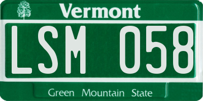 VT license plate LSM058