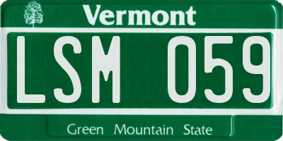 VT license plate LSM059