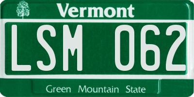 VT license plate LSM062