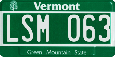 VT license plate LSM063