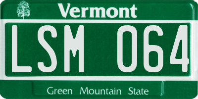 VT license plate LSM064