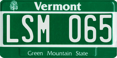 VT license plate LSM065