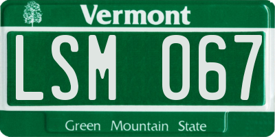 VT license plate LSM067