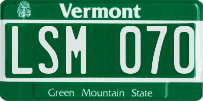 VT license plate LSM070