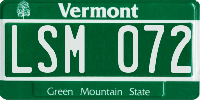 VT license plate LSM072