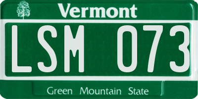 VT license plate LSM073