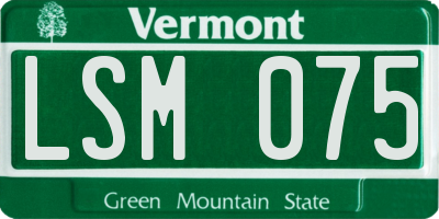VT license plate LSM075