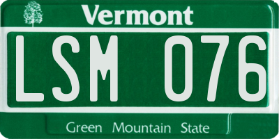 VT license plate LSM076