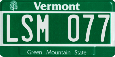 VT license plate LSM077