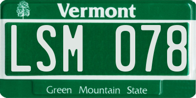 VT license plate LSM078