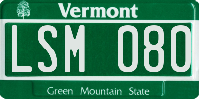 VT license plate LSM080