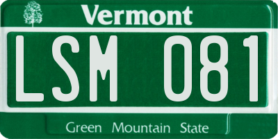 VT license plate LSM081