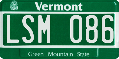VT license plate LSM086