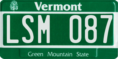 VT license plate LSM087