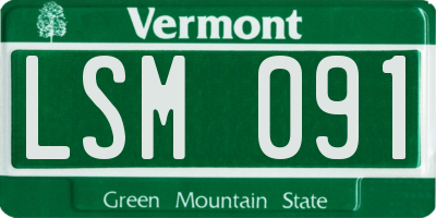 VT license plate LSM091