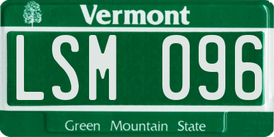 VT license plate LSM096