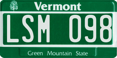 VT license plate LSM098