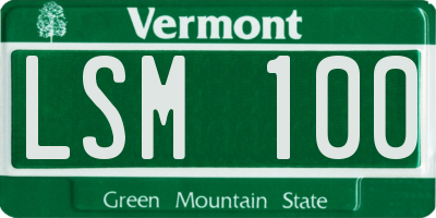 VT license plate LSM100