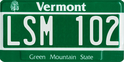 VT license plate LSM102