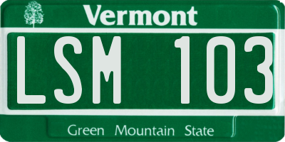 VT license plate LSM103