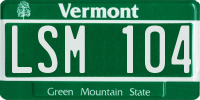 VT license plate LSM104
