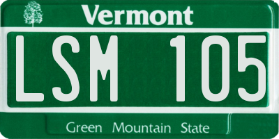 VT license plate LSM105