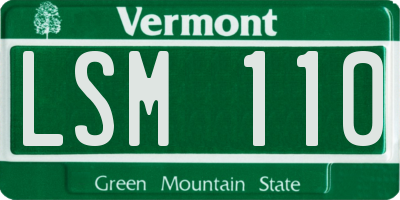 VT license plate LSM110