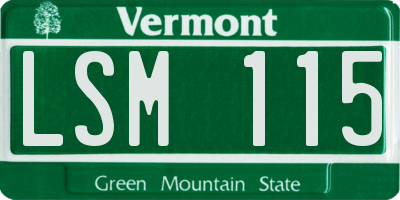 VT license plate LSM115