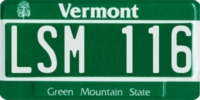VT license plate LSM116