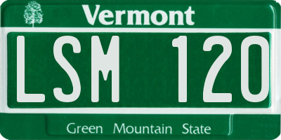 VT license plate LSM120