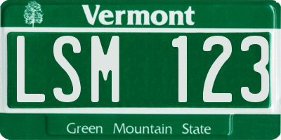 VT license plate LSM123