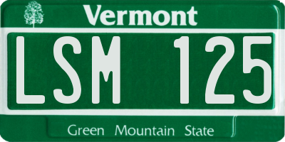 VT license plate LSM125