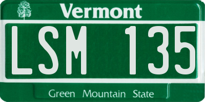 VT license plate LSM135