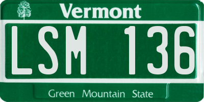 VT license plate LSM136