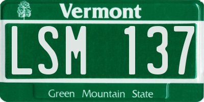 VT license plate LSM137