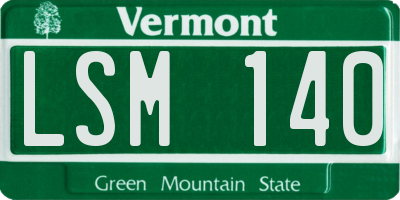 VT license plate LSM140