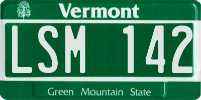 VT license plate LSM142