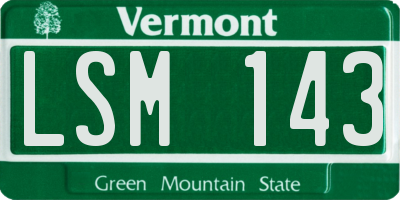 VT license plate LSM143