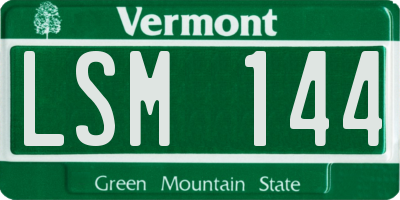 VT license plate LSM144