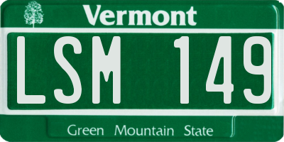 VT license plate LSM149