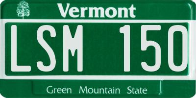 VT license plate LSM150