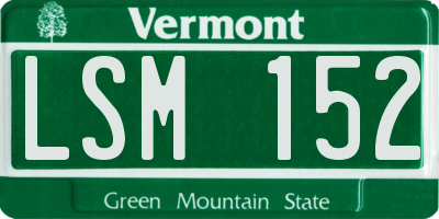 VT license plate LSM152