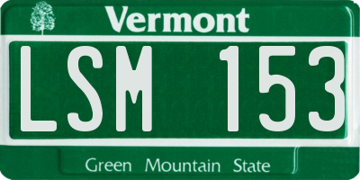 VT license plate LSM153