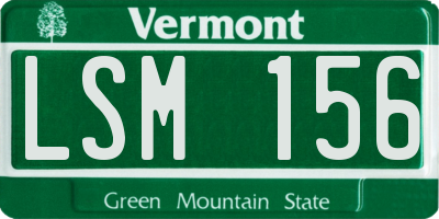 VT license plate LSM156