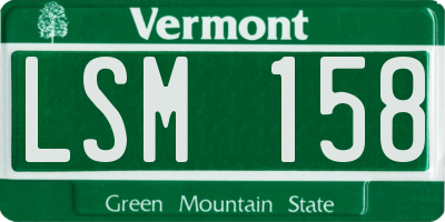 VT license plate LSM158